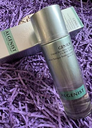 Люкс! кислотный отшелушивающий уменьшающий поры тоник algenist genius liquid skin resurfacing 2% bha toner 100 мл2 фото