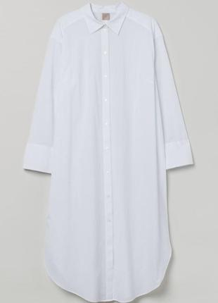 Белая длинное платье-рубашка , p. l1 фото