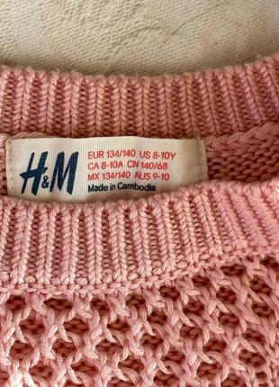 Весенний свитерик h&amp;m розового цвета в сетку.4 фото