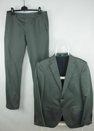 Стильний класичний костюм joop slim-fit "herby/blayr" gray stretch cotton formal suit