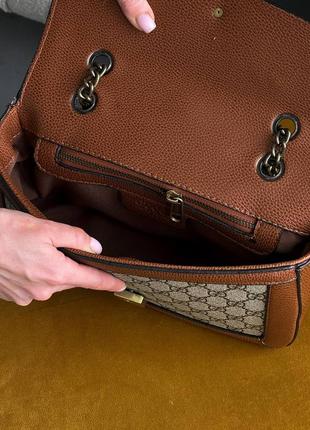 Женская брендовая сумочка в стиле gucci. brown color3 фото