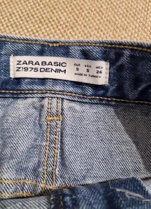 Джинсовая юбка zara с вышивкой4 фото