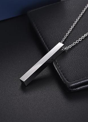 Чоловіча срібна підвіска з кулоном, металева цепочка ланцюжок на шию, кулон із нержавіючої сталі10 фото