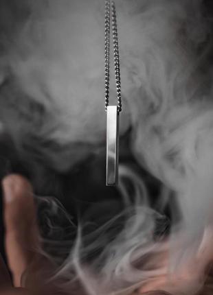 Чоловіча срібна підвіска з кулоном, металева цепочка ланцюжок на шию, кулон із нержавіючої сталі4 фото