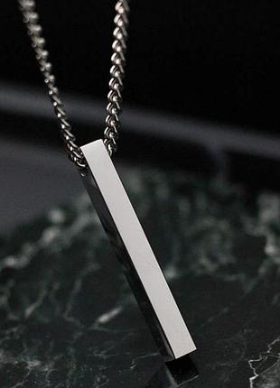 Чоловіча срібна підвіска з кулоном, металева цепочка ланцюжок на шию, кулон із нержавіючої сталі9 фото