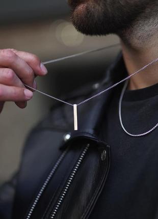 Чоловіча срібна підвіска з кулоном, металева цепочка ланцюжок на шию, кулон із нержавіючої сталі8 фото