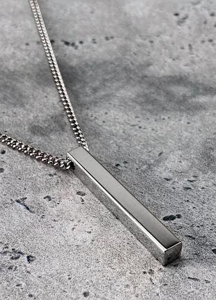 Чоловіча срібна підвіска з кулоном, металева цепочка ланцюжок на шию, кулон із нержавіючої сталі3 фото