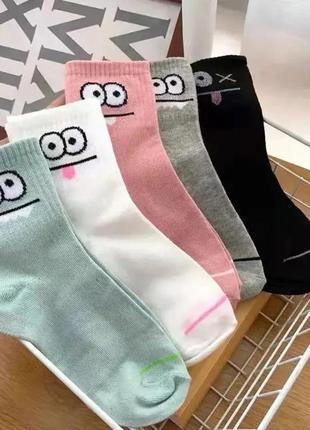 5 пар набір жіночих шкарпеток «смайлики»