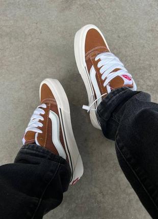 Жіночі кеди коричневі у стилі vans knu skool brown3 фото