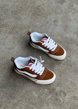 Женские кеды коричневые в стиле vans knu skool brown5 фото