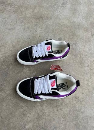 Женские кеды фиолетовые с черным в стиле vans knu skool purple4 фото