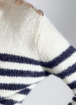 Смугастий трикотажний светр з гудзиками zara new2 фото