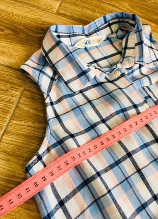 Хлопковая удлиненная рубашка в клетку на девочку 11-13 лет от h&m6 фото