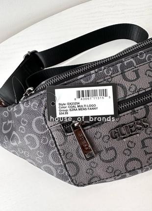 Мужская брендовая сумочка бананка guess ezra logo fanny pack belt bag гезз оригинал сумка слинг на подарок мужу подарок парню5 фото