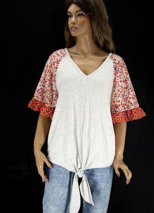 Оригинальная комбинированная блузка "sheilay". размер s.4 фото