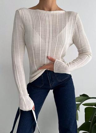 Базовый трикотажный long слив оверсайз по фигуре свитер кофта в полоску3 фото