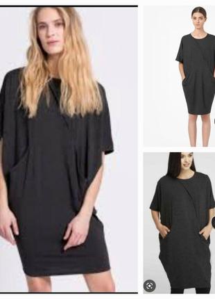Сіре брендове плаття,туніка,,сукня ,кокон ,кишені1 фото