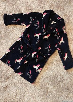 Махровий халат friboo єдинороги на дівчинку 3-4роки