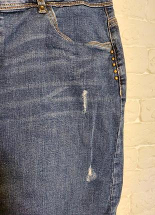 Фирменная стрейчевая джинсовая юбка6 фото
