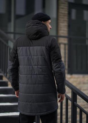 Демисезонная мужская куртка парка fusion черно-серая3 фото
