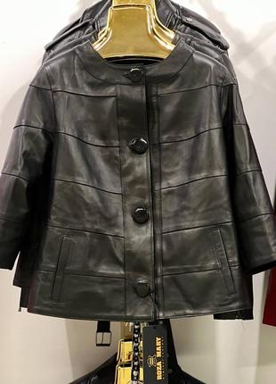 Интересный весенний женский пиджак из натуральной кожи. туреченья6 фото