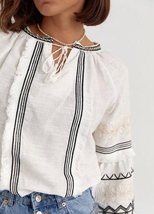 Блуза вишиванка ❤️ ніжна вишиванка ❤️ біла жіноча вишиванка ❤️ вишита сорочка ❤️ жіноча вишиванка3 фото