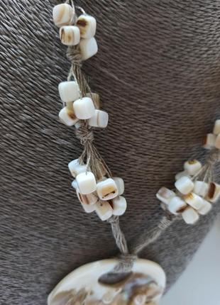 Еко намисто і сережки-грона з перламутру8 фото