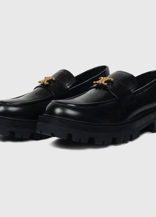Лоферы celine loafers premium черные
