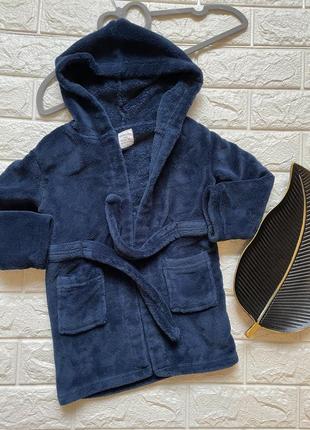 Детский синий халатик на мальчика 98 размер 24-36 месяцев