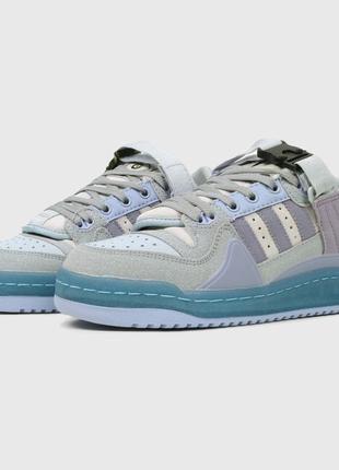 Кросівки adidas forum low x bad bunny light blue сині с сірим жіночі