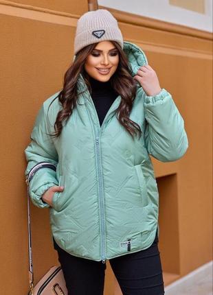 Женская черная зимняя стеганная  куртка батал 48-62 р4 фото