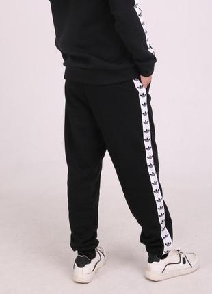 Мужские спортивные штаны с лампасами adidas, спортивки адидас черные7 фото