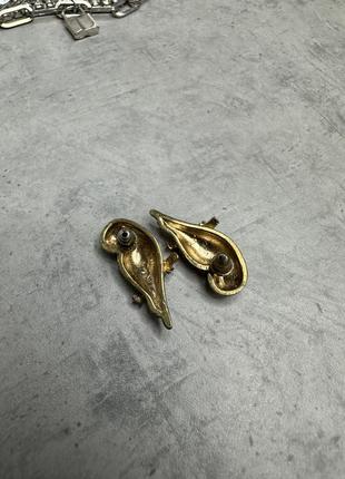 Сережки пусети гвоздики сови золоті біжутерія2 фото