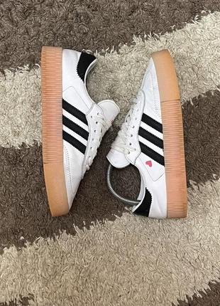 Продам  оригінальні шкіряні повсякденні круті кросівки  adidas samba rose7 фото