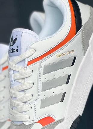 Розпродаж! adidas drop step кросівки чоловічі шкіряні замшеві адідас відмінна якість білі з сірим шкіра весняні осінні демісезонні низькі кеди5 фото