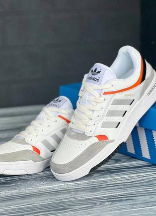 Розпродаж! adidas drop step кросівки чоловічі шкіряні замшеві адідас відмінна якість білі з сірим шкіра весняні осінні демісезонні низькі кеди6 фото