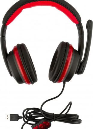 Ігрові навушники з мікрофоном ovleng gt91 usb black-red (nogt91br)