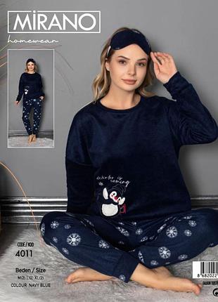 Жіноча піжама з флісу, комфортна жіноча тепла піжама, тепла піжама фліс fellix
