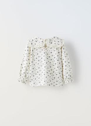 Блуза с воротничком zara рубашка кофта лонгслив2 фото