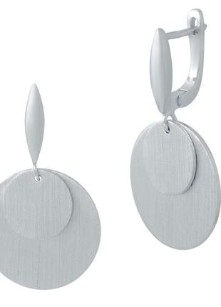 Модні звисаючі срібні сережки без каменів висячі жіночі сережки зі срібла кільця з англійським замком