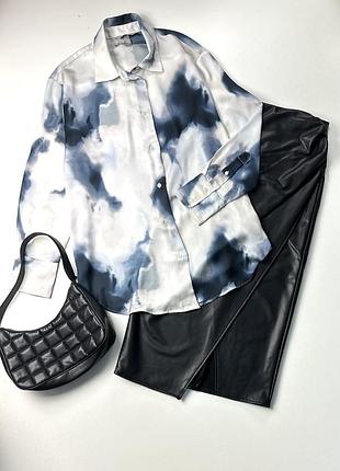 Атласная рубашка h&amp;m