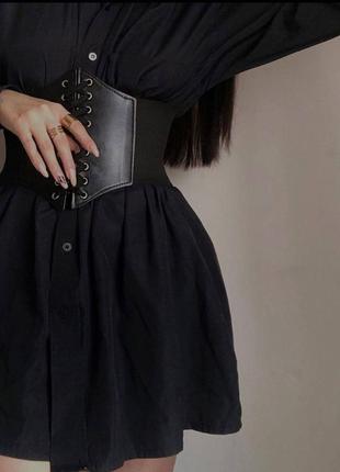 🖤платье-рубашка с корсетом🖤🔥6 фото