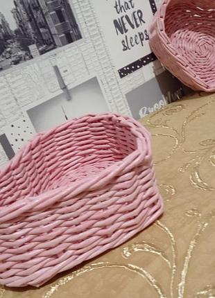 Корзина серце плетена 2