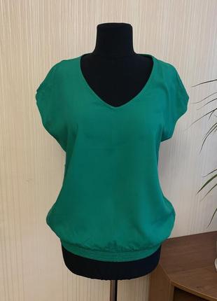 Блуза тонкий зеленый топ летняя легкая футболка street one размер s/m