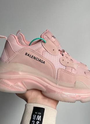 Кросівки balenciaga triple s clear sole pink