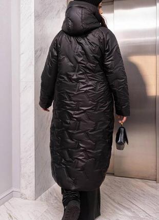 Женская теплая длинная куртка батал длинная9 фото
