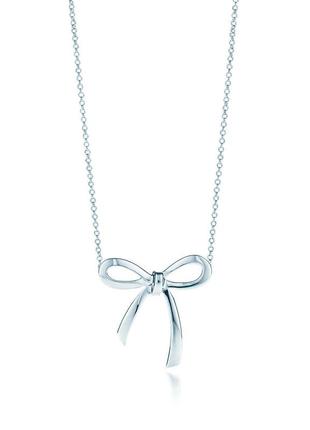 Серебряное ожерелье bow pendant tiffany co4 фото