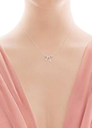 Серебряное ожерелье bow pendant tiffany co6 фото