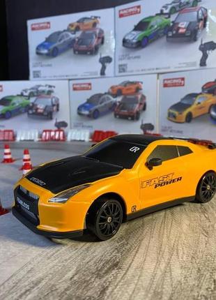 Дрифт машинка на радиоуправлении nissan gt-r r35 оранжевый. машинка на пульте радиоуправления для дрифта