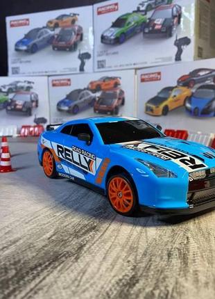 Дрифт машинка на радіоуправлінні nissan gt-r r35 блакитний. машинка на пульті управління для дрифту6 фото